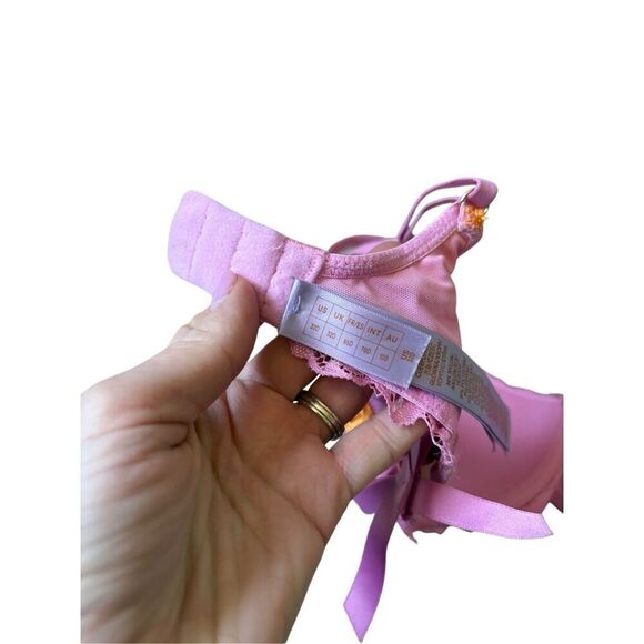 Savage x Fenty LACE'D UP PADDED LOW BALCONETTE BRA size 32D Pink - Picture 7 of 11